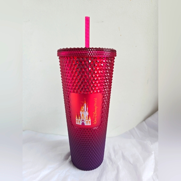 Walt Disney World Studded Red & Matte Burgundy Ombre Starbucks Tumbler